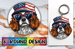 Car Coaster with American Flag Dog Sublimation - Round Desig Product Image 1