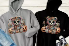 Watercolor Halloween Spooky Bear PNG sublimation Product Image 8
