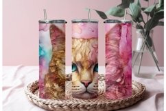 Alcohol Ink Rainbow Cat Tumbler Wrap Design|20oz Skinny PNG Product Image 6