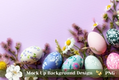 Easter Eggs Background PNG, Floral Background Mockup Product Image 1