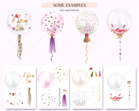 Transparent Balloons Creator Clipart Product Image 6