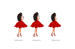 Christmas Girl Clipart Set | 13 PNG Holiday Fashion Woman Product Image 4