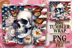 Enchanted vibes 20oz tumbler wrap, Skull USA Product Image 1