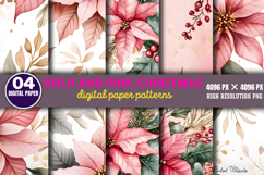 Gold and Pink Christmas Backgrounds PNG Product Image 1