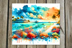BeachLife | 4 summer Skinny Tumbler Sublimation designs PL2 Product Image 2