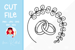 Floral Wedding Line Art Cut File Product Image 1