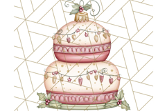 Christmas Cake Clipart PNG, Cottagecore Holiday Desserts Product Image 2
