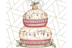 Christmas Cake Clipart PNG, Cottagecore Holiday Desserts Product Image 2