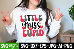 little miss cupid SVG Cut File,Valentine's Day SVG Cut File Product Image 1