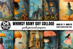 Whimsy Rainy Day Collage Journal Paper Patterns PNG Product Image 1