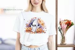 Trick or Treat, Halloween Lettering PNG, Ghost and Pumpkin Product Image 5