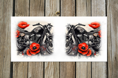 Motorcycle &amp; flowers | bike mug sublimation design PL2 Product Image 2