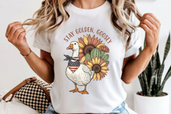 Patriotic Goose PNG Stay Golden Goosey Sunflower Sublimation Product Image 6