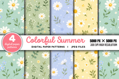 Pastel Daisy Seamless Pattern PNG Product Image 1