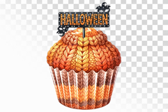 Knitted Cupcake Topper Halloween Food PNG Product Image 1