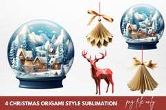 Christmas Origami Style Sublimation Clipart Product Image 1