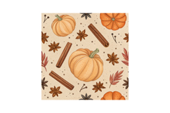 Pumpkin Spice Botanicals Digital Paper, Seamless Pattern Product Image 6
