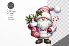 Christmas Clipart, Christmas gnome clipart, Gnome Product Image 1