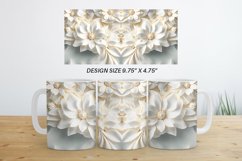 3D White Flowers Mug Wrap | Sublimation Coffee Cup Product Image 8