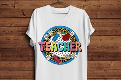 Rainbow Glitter Teacher PNG with Leopard Print &amp; Daisies Product Image 5