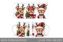 Christmas Deer Mug Design. Cute Deer Mug Sublimation Product Image 1