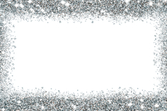 A sparkling silver glitter frame with snowflakes Product Image 1