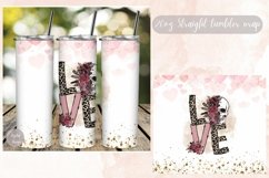 20oz Love Valentines Day Skinny Tumbler Sublimation Design Product Image 1