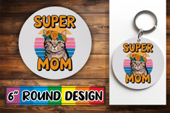 Cheerful Circle Coasters Design PNG, Cat Lover Product Image 1