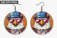 Eagle Earring Sublimation PNG - 4th of July Earring Design Product Image 1