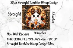 Spooky Halloween Ghost 20 OZ Skinny Tumbler Wrap Png. Product Image 5