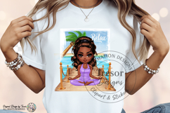 Yoga Meditation Chibi clipart, Wellness Chibi black girl PNG Product Image 7
