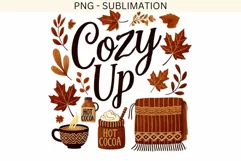 Cozy Up in Retro Fall Vibes, Sublimation PNG for Shirt Desig Product Image 3