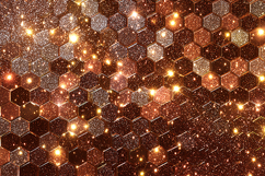 Glowing hexagons in shades of gold &amp; brown Product Image 1