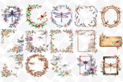 Spring Dragonflies Border Clipart - Set of 30 Png Bundle Product Image 2