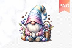Easter Coffee Gnome Sublimation - Gnome Clipart Design Product Image 1