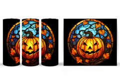 Pumpkin Tumbler Design. Stained Glass Halloween Tumbler Wrap Product Image 2