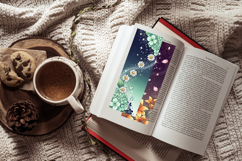 Dark Floral Pattern Bookmark Set,Gothic Flowers Stationery Product Image 6