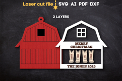 Barn Christmas Tree Toy SVG laser cut files for Glowforge Product Image 6