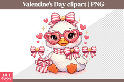 Valentines day clipart Pretty Duck Funny sublimation Product Image 1