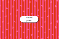 Pink and Red Striped Heart Seamless Valentine Pattern Product Image 1