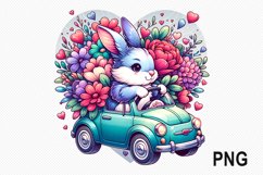 Easter Day Bunny Sublimation - Easter Day Clipart PNG Design Product Image 1