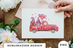 Valentines Gnomes Truck Clipart PNG Product Image 6
