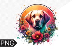 Dog Flowers Sublimation - Dog Clipart PNG Design Product Image 1