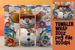 Snowman Wonderland Sublimation Tumbler Wrap 20oz Summer Product Image 1