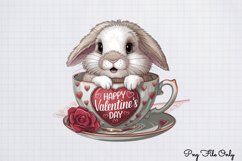 Valentines Day Bunny Cups Clipart PNG Product Image 1