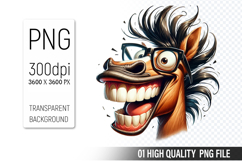 Funny Horse Clipart PNG, Sublimation Horse Design Product Image 1
