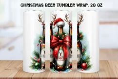 Funny christmas beer Tumbler Wrap|PNG. Product Image 1
