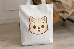 Cute Cat with 4 Emotions Kawaii Cat Faces Clipart Set PNG Product Image 4