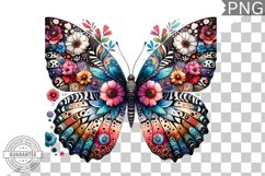 Vibrant Floral Butterfly Sublimation - Clipart PNG Design Product Image 1