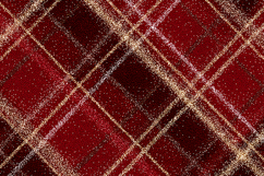 Red plaid fabric with golden sparkly lines Product Image 1